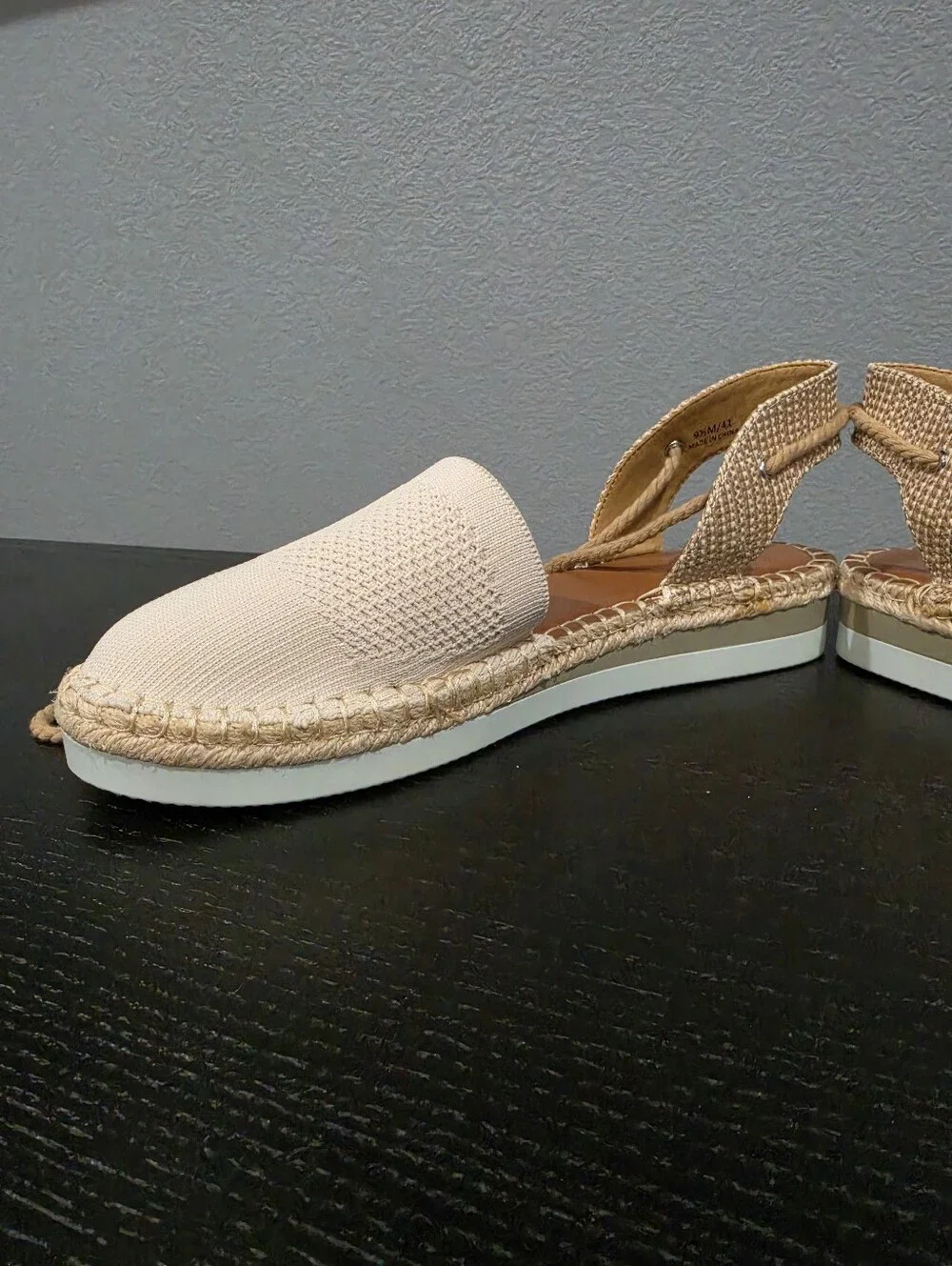 CROWN VINTAGE Brialle Ankle-Tie Espadrilles - Cream Summer Vacation Sandals